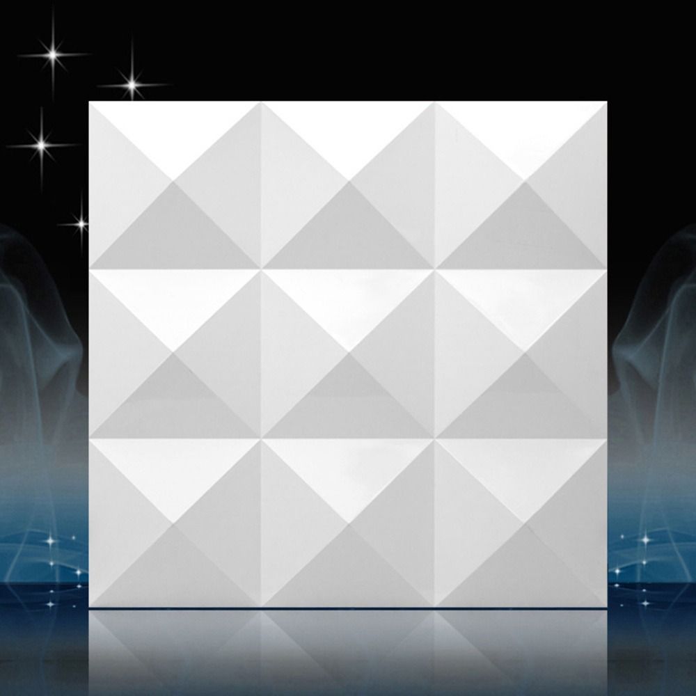 Panel Dinding 3D Putih 50*50cm - Pvc Panel Background ulasan dan harga