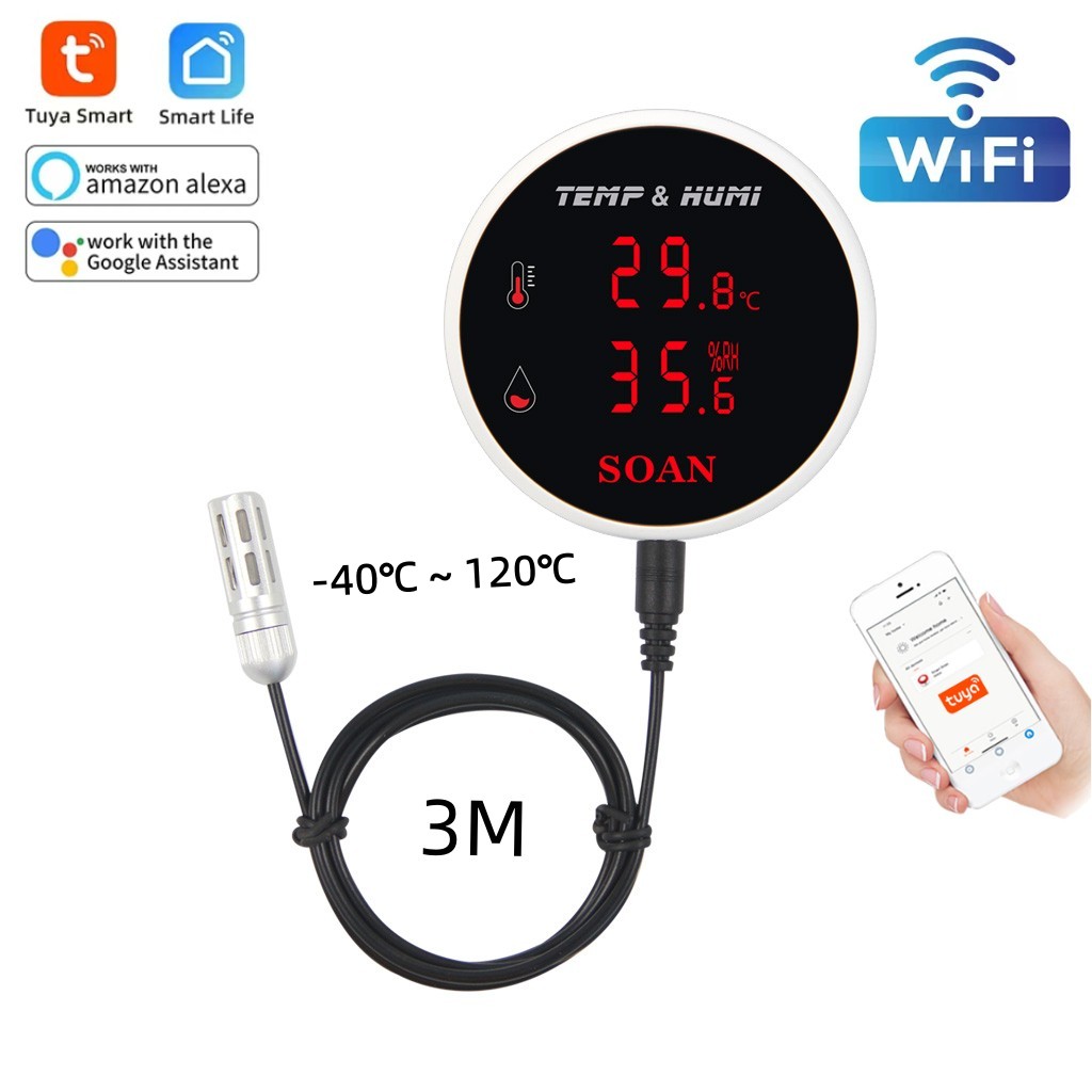 Tuya termometer dalam ruangan  - Digital Hygrometer Probe ulasan dan harga